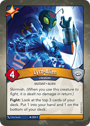 Lyco-Alien, a KeyForge card illustrated by Colin Searle