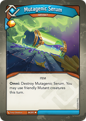 Mutagenic Serum, a KeyForge card illustrated by Timur Shevtsov