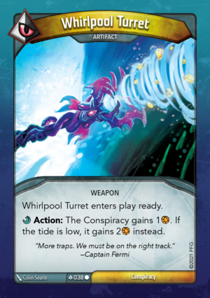 Whirlpool Turret, a KeyForge card illustrated by Colin Searle