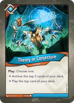 Theory or Conjecture, a KeyForge card illustrated by Colin Searle