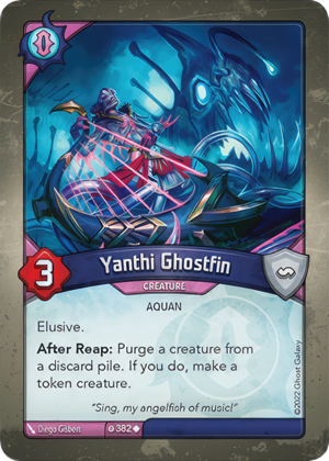 Yanthi Ghostfin, a KeyForge card illustrated by Diego Gisbert