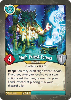 High Priest Torvus, a KeyForge card illustrated by Marc Escachx