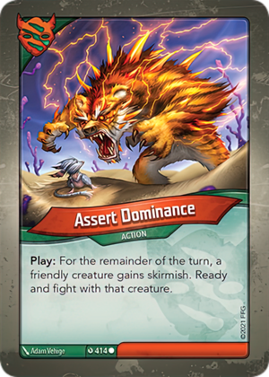 Assert Dominance, a KeyForge card illustrated by Adam Vehige