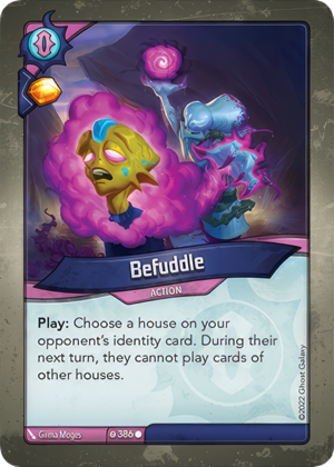 Befuddle, a KeyForge card illustrated by Girma Moges
