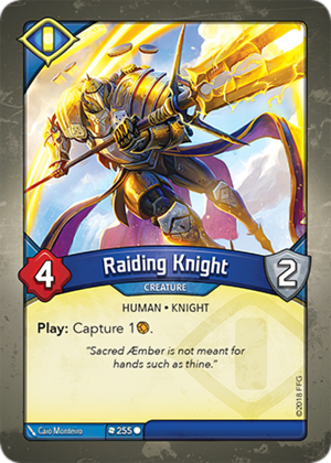 Raiding Knight, a KeyForge card illustrated by Caio Monteiro