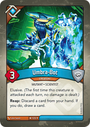 Umbra-Bot, a KeyForge card illustrated by Colin Searle