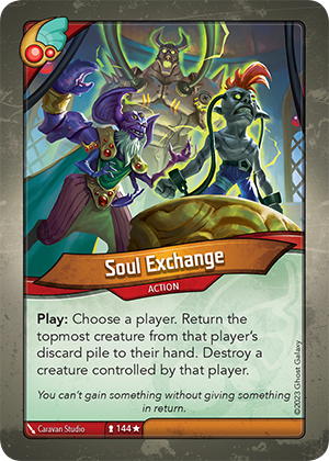 Soul Exchange, a KeyForge card illustrated by Caravan Studio