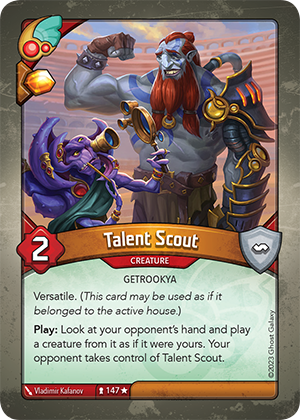 Talent Scout, a KeyForge card illustrated by Vladimir Kafanov