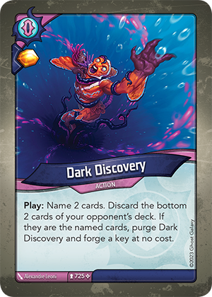 Dark Discovery, a KeyForge card illustrated by Alexandre Leoni