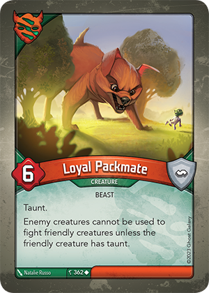 Loyal Packmate, a KeyForge card illustrated by Natalie Russo