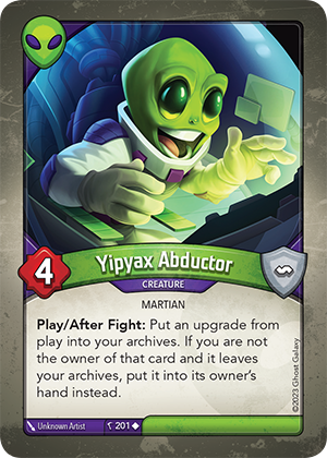 Yipyax Abductor, a KeyForge card illustrated by MadBoogie Creations