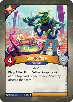Scout Pete, a KeyForge card illustrated by Marko Fiedler