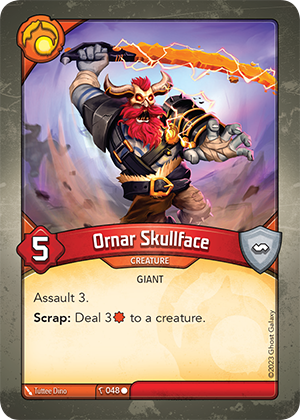 Ornar Skullface, a KeyForge card illustrated by Tuttee Dino