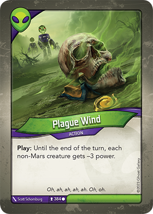 Plague Wind, a KeyForge card illustrated by Scott Schomburg