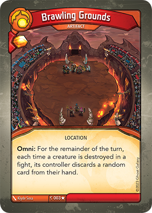 Brawling Grounds, a KeyForge card illustrated by Klyde Sosa