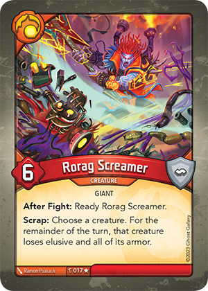 Rorag Screamer, a KeyForge card illustrated by Giant