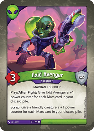 Ilxid Avenger, a KeyForge card illustrated by Martian