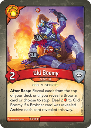 Old Boomy, a KeyForge card illustrated by Alexandre Leoni