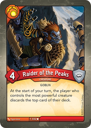 Raider of the Peaks, a KeyForge card illustrated by Goblin