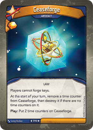 Ceaseforge, a KeyForge card illustrated by Gong Studios