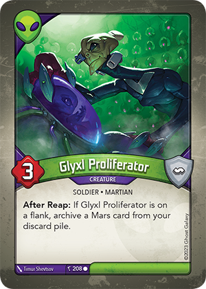Glyxl Proliferator, a KeyForge card illustrated by Martian