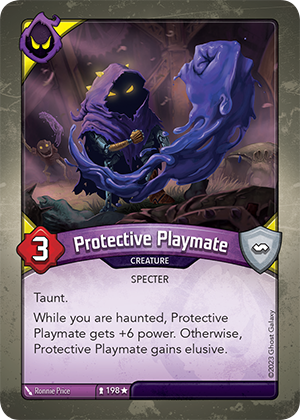 Protective Playmate, a KeyForge card illustrated by Ronnie Price II