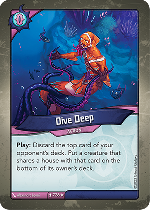 Dive Deep, a KeyForge card illustrated by Alexandre Leoni