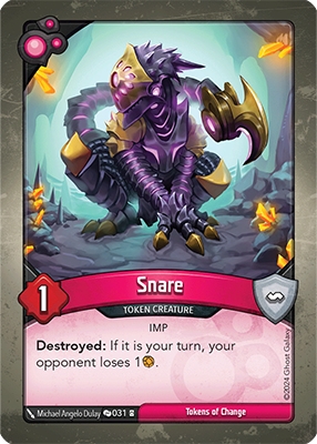 Snare, a KeyForge card illustrated by Michael Angelo Dulay