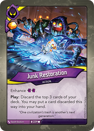 Junk Restoration, a KeyForge card illustrated by Basith Ibrahim