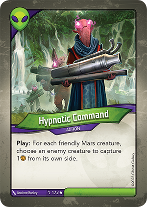 Hypnotic Command, a KeyForge card illustrated by Andrew Bosley