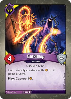 Darklamp, a KeyForge card illustrated by Colin Searle