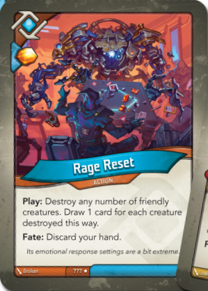 Rage Reset, a KeyForge card illustrated by Brolken