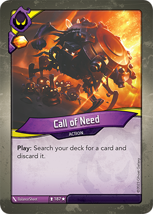 Call of Need, a KeyForge card illustrated by BalanceSheet