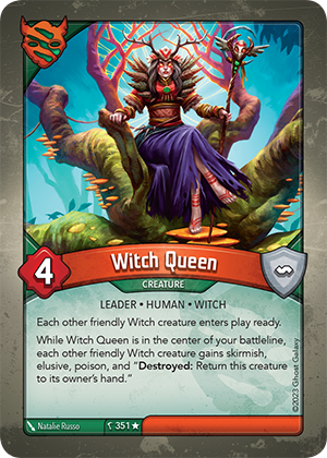 Witch Queen, a KeyForge card illustrated by JB Casacop