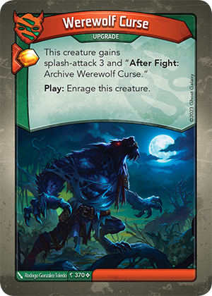 Werewolf Curse, a KeyForge card illustrated by Brolken