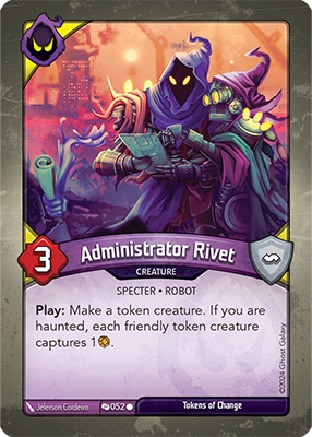 Administrator Rivet, a KeyForge card illustrated by Jeferson Cordeiro