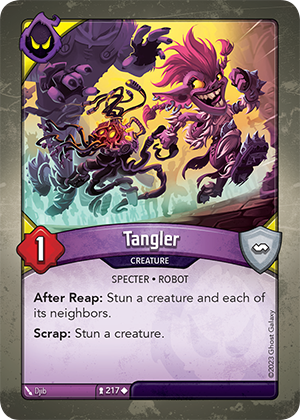 Tangler, a KeyForge card illustrated by Robot