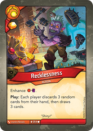 Recklessness, a KeyForge card illustrated by Leandro Notado