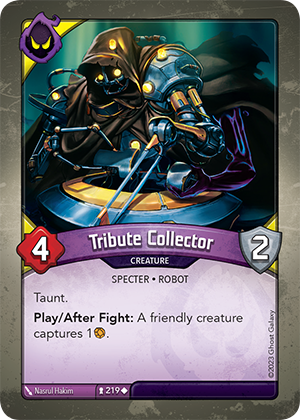 Tribute Collector, a KeyForge card illustrated by Robot