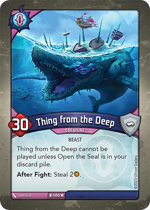 Thing from the Deep, a KeyForge card illustrated by Hans Krill