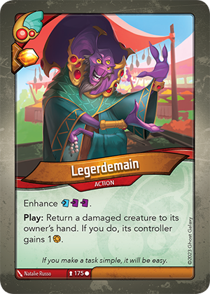 Legerdemain, a KeyForge card illustrated by Natalie Russo