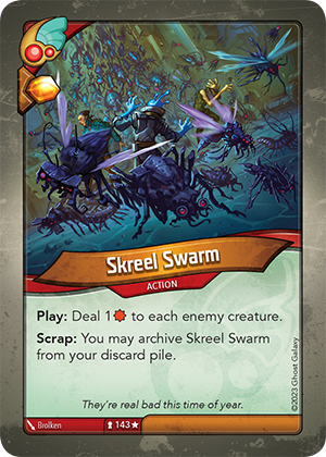 Skreel Swarm, a KeyForge card illustrated by Brolken