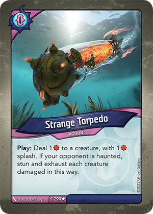 Strange Torpedo, a KeyForge card illustrated by Scott Schomburg