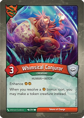 Whimsical Conjuror, a KeyForge card illustrated by Jeferson Cordeiro
