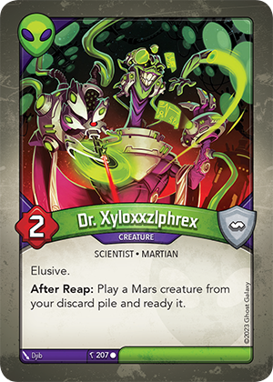 Dr. Xyloxxzlphrex, a KeyForge card illustrated by Martian