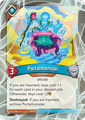 Portalmonster, a KeyForge card illustrated by Diego Machuca