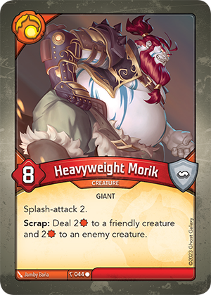 Heavyweight Morik, a KeyForge card illustrated by Jamby Baña