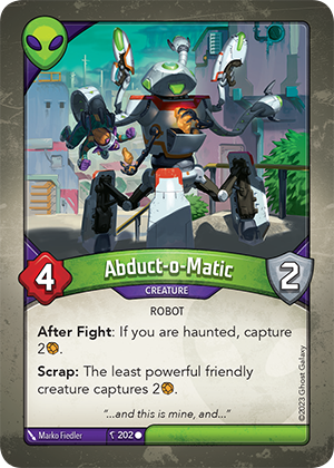 Abduct-o-Matic, a KeyForge card illustrated by Robot