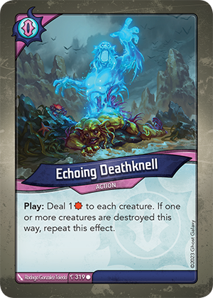 Echoing Deathknell, a KeyForge card illustrated by Brolken