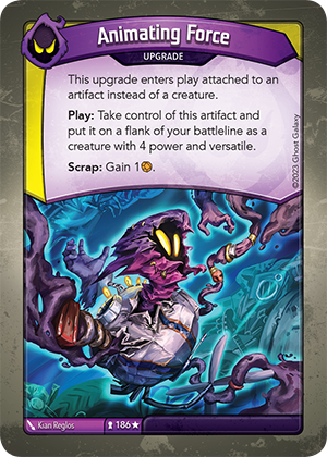 Animating Force, a KeyForge card illustrated by Kian Reglos
